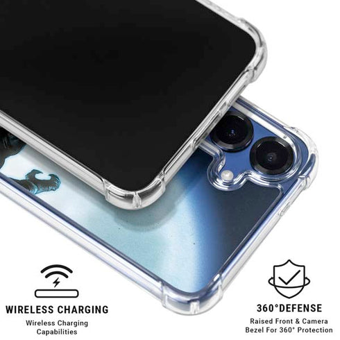 Marvel Black Panther Jumping Through Air Galaxy S25 Clear Case